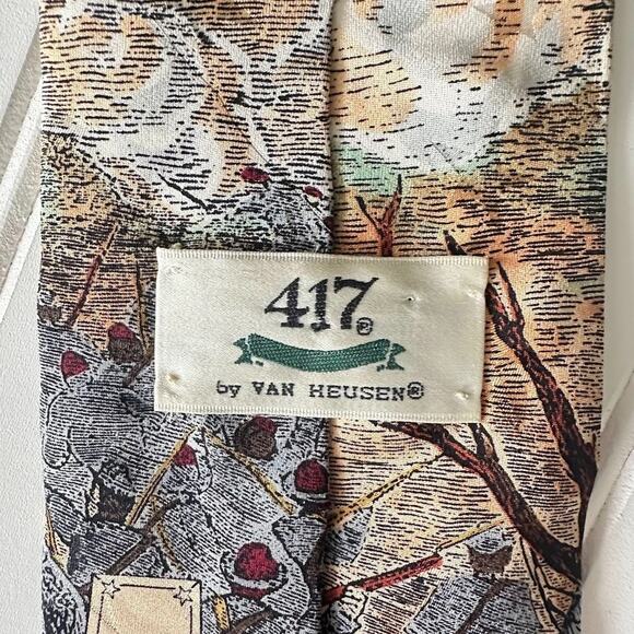 417 VAN HEUSEN Americana Series 2 Pc Silk Civil War Flag Tie Shiloh Rebel Yell - Picture 12 of 14